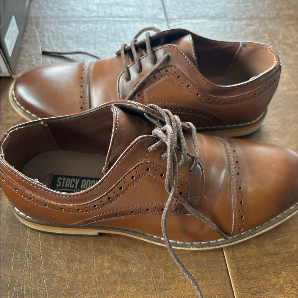 Stacy Adams Boys Brown Leather Oxford Shoes Timeless Style - Size 2M